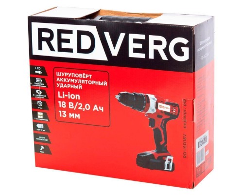 Шуруповерт аккумуляторный ударный REDVERG RD-ISD18V Шуруповерт аккумуляторный ударный REDVERG RD-ISD18V