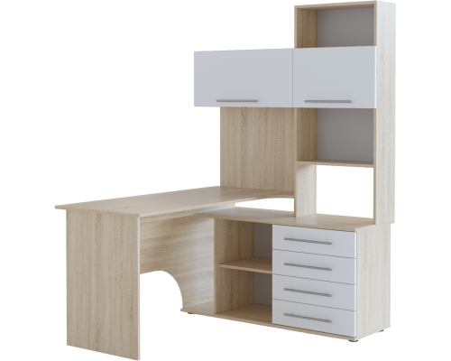 Компьютерный стол Сокол-Т КСТ-14 1П дуб сонома, белый