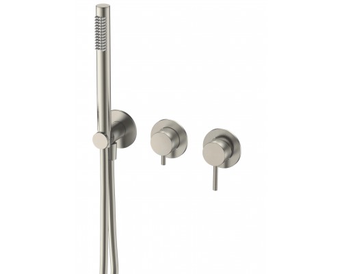 AQM8805BN Встраиваемый смеситель на 3 потр. в комплекте с внутр. частью, никель шлифованный AQM8805BN