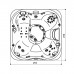 Jacuzzi SPA J335 Минибассейн 214х214х92см, ClearRay PRO3TECT+Ozone, подсветка IR и Red, стереосистема, с крышкой, акрил Platinum, цвет: Brushed Gray. 903002411,  ZP12RU0EWM0