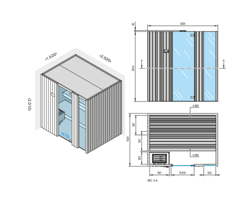 Effegibi Auki 45 Био-Сауна 202x152x201см, пристенная, цвет: канадский хемлок. BI 50 45 0050 Effegibi Auki 45 Био-Сауна 202x152x201см, пристенная, цвет: канадский хемлок. BI 50 45 0050