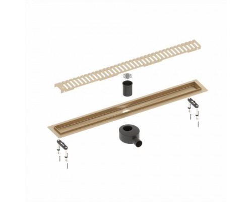 Душевой лоток TIMO Drain System 600 с вставкойlines Золото матовое DS230106/17