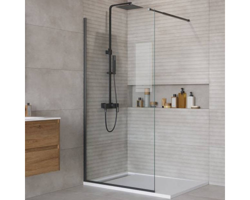 Душевая перегородка BelBagno Kraft 100 см, профиль матовый черный