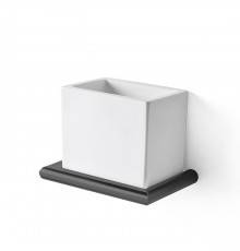 3SC Guy Стакан подвесной, композит Solid Surface, цвет: белый матовый/черный матовый. GU03NO