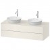 Duravit White Tulip Тумбочка подвесная 130x55х40.8см., 2 раковины, 2 ящика, цвет: Nordic White HighGloss. WT4988BH4H4, 2362430079