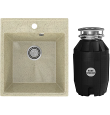 Комплект Мойка кухонная Practik PR-M 425-002 слоновая кость + Измельчитель Bone Crusher BC 810-AS