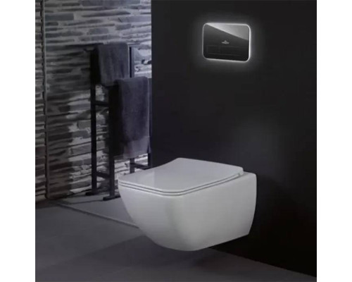 VilleroyBoch Venticello Унитаз подвесной 375*560*330, безободковый, в комплекте сиденье SlimSeat Line, микролифт, цвет альпийский белый. 4611RL01
