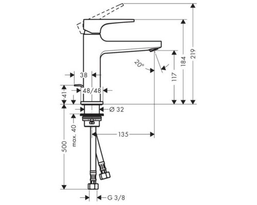 Hansgrohe Metropol Смеситель для раковины, на 1 отв., цвет: хром. 74506000 Hansgrohe Metropol Смеситель для раковины, на 1 отв., цвет: хром. 74506000