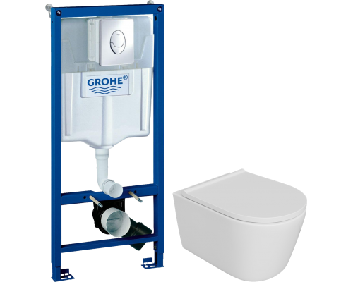 Комплект Унитаз подвесной DIWO Архангельск 0800 + Инсталляция Grohe Rapid SL 38721001 3 в 1 с кнопкой смыва Комплект Унитаз подвесной DIWO Архангельск 0800 + Инсталляция Grohe Rapid SL 38721001 3 в 1 с кнопкой смыва