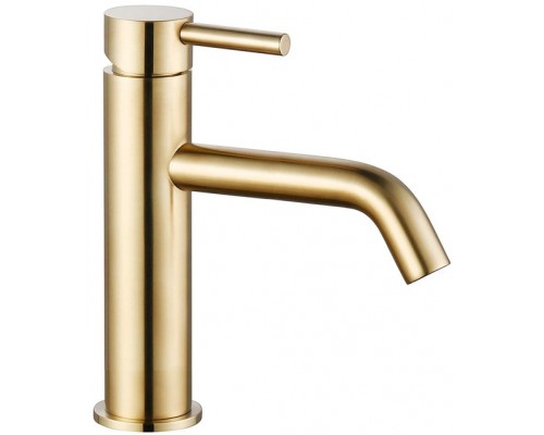 AQM6210GG Siena Смеситель для раковины 82 мм, гладкий, подводка ½ золото AQM6210GG