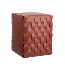 ADJ Пуф, 35x35xH40 см., цвет: бордо/коньяк. 1070.30/09