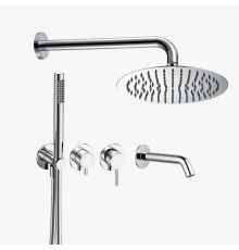 AQM8408CR Набор для комплектации ванны с изливом, верхним и ручным душем, хром AQM8408CR