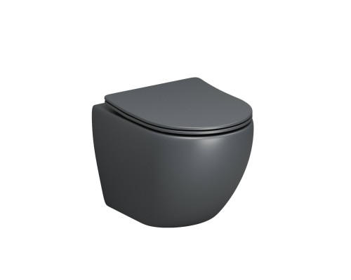 Унитаз подвесной Grossman GR-4455GMSQ, с микролифтом, серый матовый