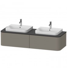 Duravit Happy D.2 Plus Тумба подвесная 160x55х35.4см, с 2 раковинами и 2 ящиками, цвет: stone grey satin matt. 2318600000,  HP4936B9292,  HP032HB8080