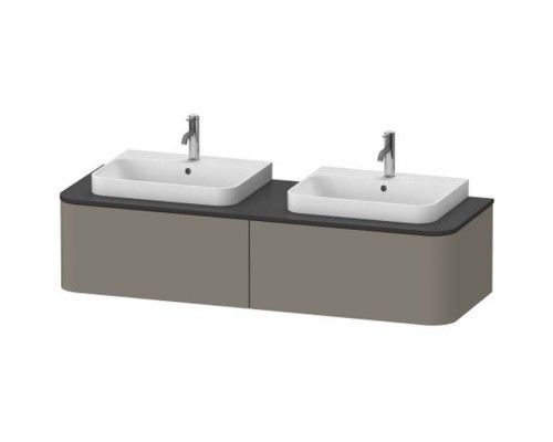Duravit Happy D.2 Plus Тумба подвесная 160x55х35.4см, с 2 раковинами и 2 ящиками, цвет: stone grey satin matt. 2318600000, HP4936B9292, HP032HB8080 Duravit Happy D.2 Plus Тумба подвесная 160x55х35.4см, с 2 раковинами и 2 ящиками, цвет: stone grey satin matt. 2318600000, HP4936B9292, HP032HB8080