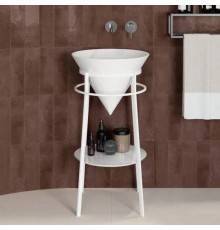 Консоль с раковиной KERAMA MARAZZI Cono 44 напольная, белая матовая
