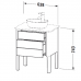 Duravit Luv База напольная 68.8x45х74.3см, с 1 выдв. ящиками, каменой столешницей и раковиной, цвет: белый шелковисто-матовый. LU956503636,  0381420000,  LU946501717