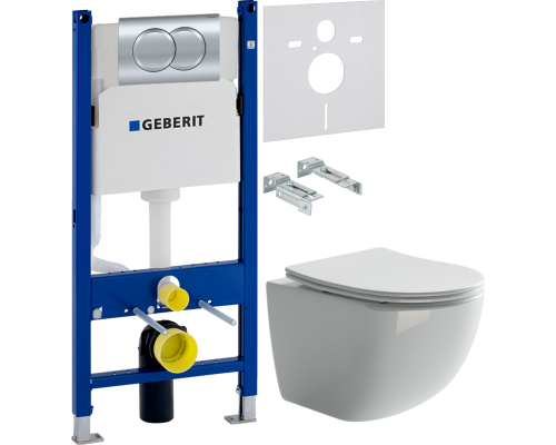 Комплект Унитаз подвесной Ceramicanova Forma CN3009 безободковый + Шумоизоляция Geberit 156.050.00.1 + Инсталляция Duofix Delta 458.149.21.1 с кнопкой смыва, хром Комплект Унитаз подвесной Ceramicanova Forma CN3009 безободковый + Шумоизоляция Geberit 156.050.00.1 + Инсталляция Duofix Delta 458.149.21.1 с кнопкой смыва, хром