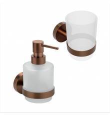 Набор Стакан Bemeta Amber 155110012 + Дозатор 155109102 gold copper matt