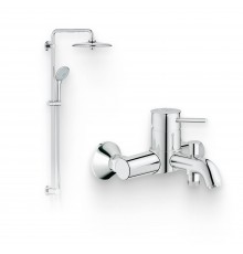 Душевой комплект Смеситель Grohe BauClassic 32865000 + Стойка Euphoria 27421002