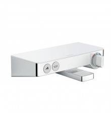 Hansgrohe Ecostat Select Термостат настенный для ванны на 2 источника, с изливом 192мм, с полочкой из безопасного стекла, цвет: белый/хром. 13151400