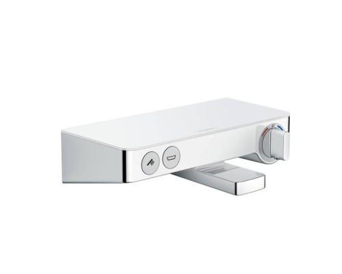 Hansgrohe Ecostat Select Термостат настенный для ванны на 2 источника, с изливом 192мм, с полочкой из безопасного стекла, цвет: белый/хром. 13151400 Hansgrohe Ecostat Select Термостат настенный для ванны на 2 источника, с изливом 192мм, с полочкой из безопасного стекла, цвет: белый/хром. 13151400