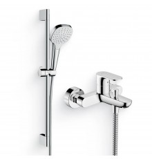 Душевой комплект Смеситель Hansgrohe Rebris S 72440000 хром + Гарнитур Croma Select E 26584400 белый, хром