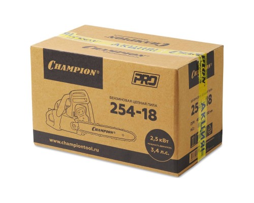 Бензопила CHAMPION 254-18"-0,325-1,5-72+ подарок АКЦИЯ