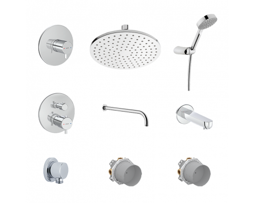 Душевой комплект VitrA A49307EXP, С ВНУТРЕННЕЙ ЧАСТЬЮ, хром