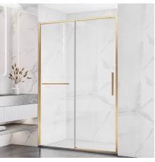 Душевая дверь в нишу Vincea Slim Soft VDS-1SS150CLG, 150 см профиль брашированное золото, стекло прозрачное