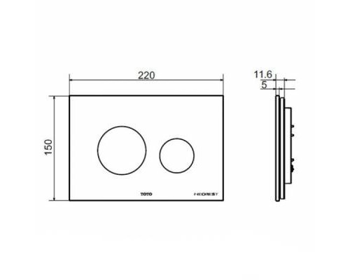 TOTO Neorest Клавиша смыва, 220x5x150, подходит для встроенных бачков ТЕСЕ, цвет: белый TOTO Neorest Клавиша смыва, 220x5x150, подходит для встроенных бачков ТЕСЕ, цвет: белый