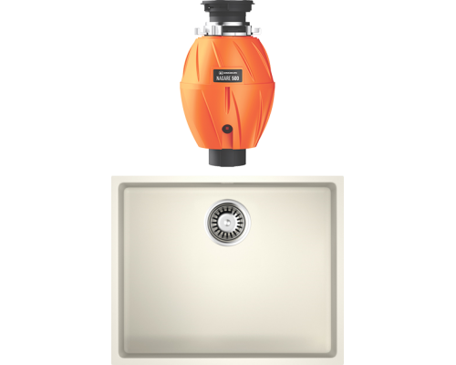 Комплект Мойка кухонная Omoikiri Bosen 54-U-WH белая + Измельчитель Nagare 500