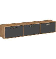 Тумба для ТВ DIWO Кострома 180x35x36 см, дуб вотан, антрацит, ручка золото