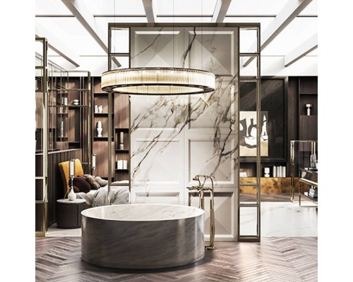 Gessi Venti20 Смеситель для ванны напольный, двухвентильный, с ручным душем и шлангом 1500 мм., внешняя часть, цвет: Brass PVD. 65128#710