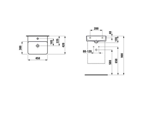 Laufen VAL Раковина 45х42х15.5 см, 1 отв., цвет: белый. 8.1528.1.000.104.1 Laufen VAL Раковина 45х42х15.5 см, 1 отв., цвет: белый. 8.1528.1.000.104.1