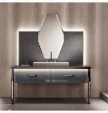 VITAGE milldue edition HILTON 05 Комплект мебели 158х58см напольный, раковина, зеркало, с подсветкой, отделка: стекло twill smoke, фурнитура: черный хром. _9264.CR96.*3 САЛОН,  _5812.CR96.93+5800.CR96.93 2 шт. САЛОН,  _5818.144.93 САЛОН,  _5819 САЛОН,  _5