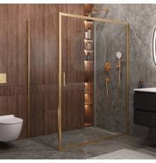 Душевой уголок Cezares Molveno AH 11 150+90 C BORO IV, 150х90 см, профиль брашированное золото, стекло прозрачное