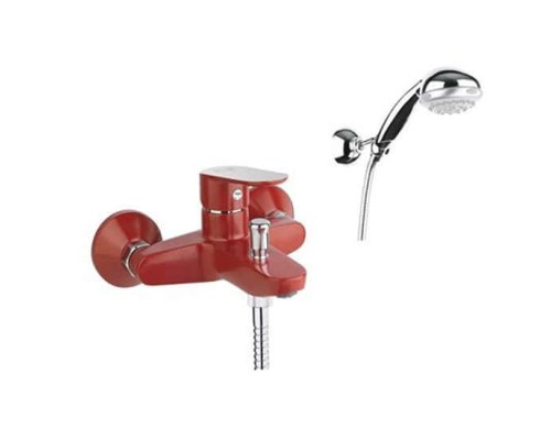 FIORE KEVON - CHIC 8150 ВАННА с душ. гарнитуром red/chrome 81RX8150