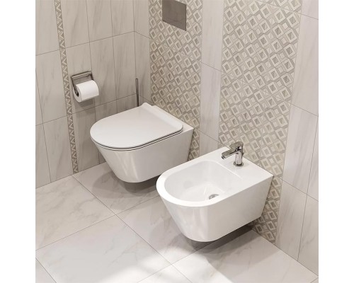 Kerama Marazzi PLAZA Modern Унитаз подвесной безободковый, система смыва RIM UP+, цвет: белый глянцевый . PLV.wc.02\WHT