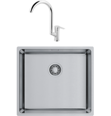 Комплект Мойка кухонная Omoikiri TADZAVA 49-U/I-IN ULTRA 15 нержавеющая сталь + Смеситель MEGA Snow MG-SH03 хром