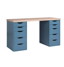 Письменный стол ГУД ЛАКК Ингар 2/55 140x75 см, дуб беленый, серо-бирюзовый