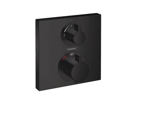 Hansgrohe Ecostat Square Термостат для душа, 2 источника, внешняя часть, цвет: черный матовый. 15714670 Hansgrohe Ecostat Square Термостат для душа, 2 источника, внешняя часть, цвет: черный матовый. 15714670