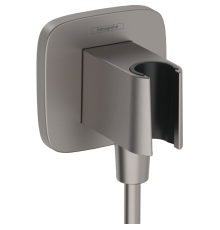 HG 26 887 340 Fixfit Porter Q Шланговое подключение с держателем ручного душа шлиф. черный хром 26887340