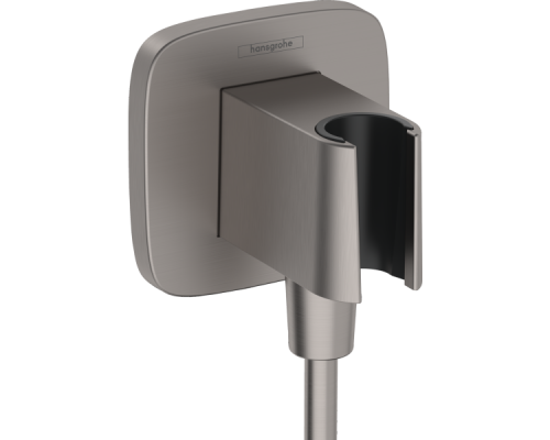 HG 26 887 340 Fixfit Porter Q Шланговое подключение с держателем ручного душа шлиф. черный хром 26887340