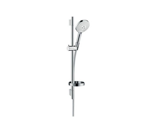 Hansgrohe Raindance Select S Душевой набор: штанга 65см., ручной душ 120, 3jet (Rain, RainAir, WhirlAir), мыльница, шланг, цвет: белый/хром. 26630400 Hansgrohe Raindance Select S Душевой набор: штанга 65см., ручной душ 120, 3jet (Rain, RainAir, WhirlAir), мыльница, шланг, цвет: белый/хром. 26630400