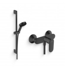 Душевой комплект Смеситель для душа Hansgrohe Vernis Blend 71640670 черный + Гарнитур Pulsify Relaxation 105 3jet 24160670 матовый черный