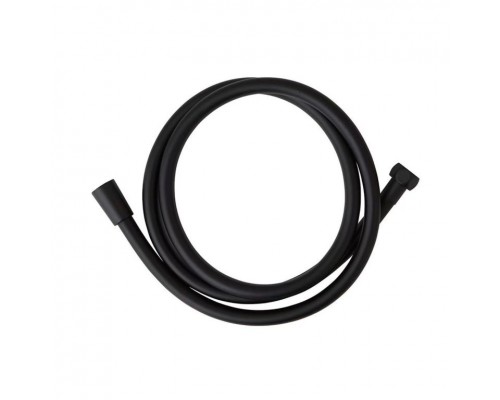 AQM1500B Шланг душевой, ПВХ, 1500 мм, с латунной гайкой и защитой от скручивания, Черный AQM1500B