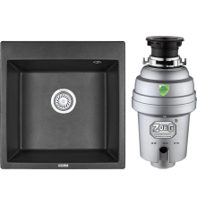 Комплект Мойка Granula 5102, черный + Измельчитель Zorg Inox D