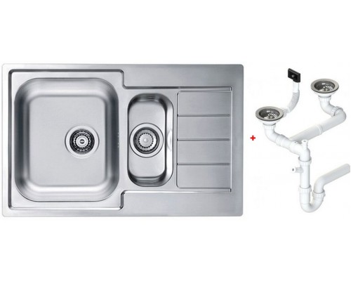 Alv 1065684 Line 70 Мойка I обор, 1½ чаши, 0,7 мм, NAT, 3½ 790х500х160 мм+сифон 1130555, шк 600 1065684