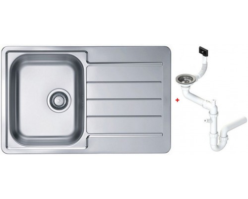 Alv 1066750 Line 80 Мойка I обор, 1 чаша, 0,6 мм, NAT, 3½ 790х500х160 мм+сифон 1130551, шк 450 1066750